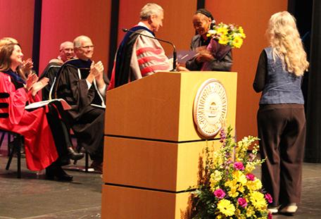 Angie Taylor receiving award